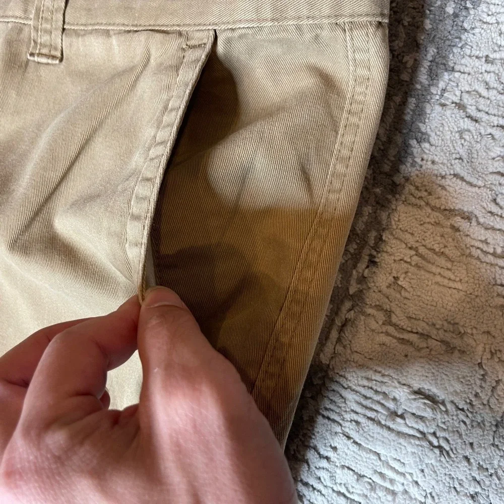 Old Navy Favorite Khakis‎ Mens 44x30 Tan Cargo Pants Straight Leg Cotton Twill